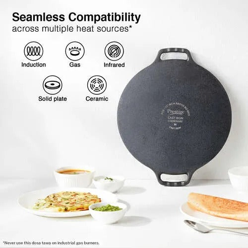 Cast Iron Scratch-Resistant Round Base Dosa Tawa