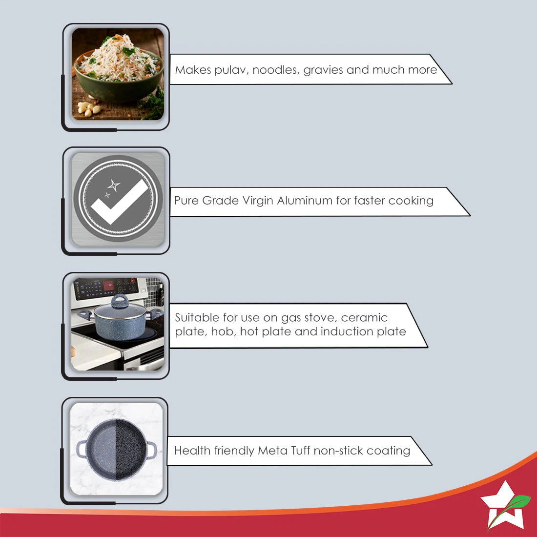 Granite Die-Cast Casserole Set 6 Pcs