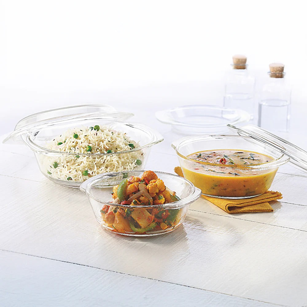 Round Casserole Set of 3 with Lid (750 ml+1L+1.5L)