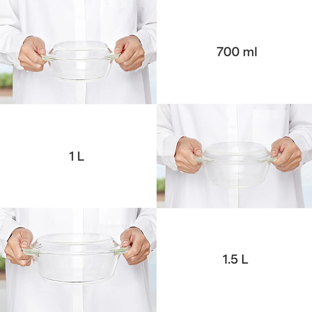 Round Casserole Set of 3 with Lid (750 ml+1L+1.5L)