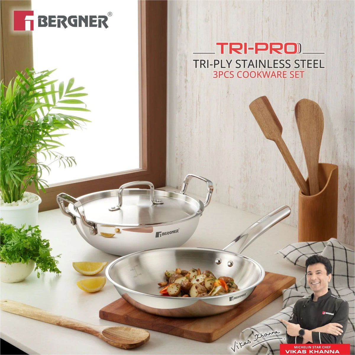 Tri-Ply 3 Pcs Cookware Set