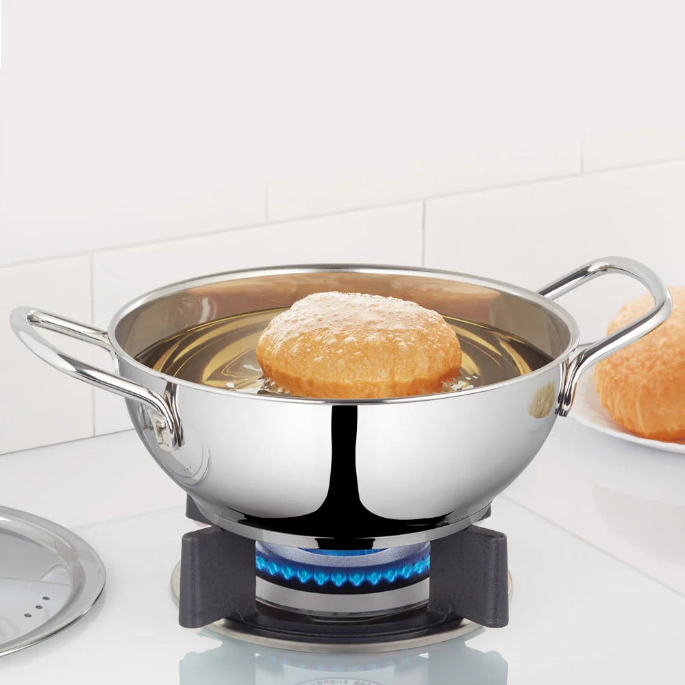 Stainless Steel Kadai 1.8L with Lid