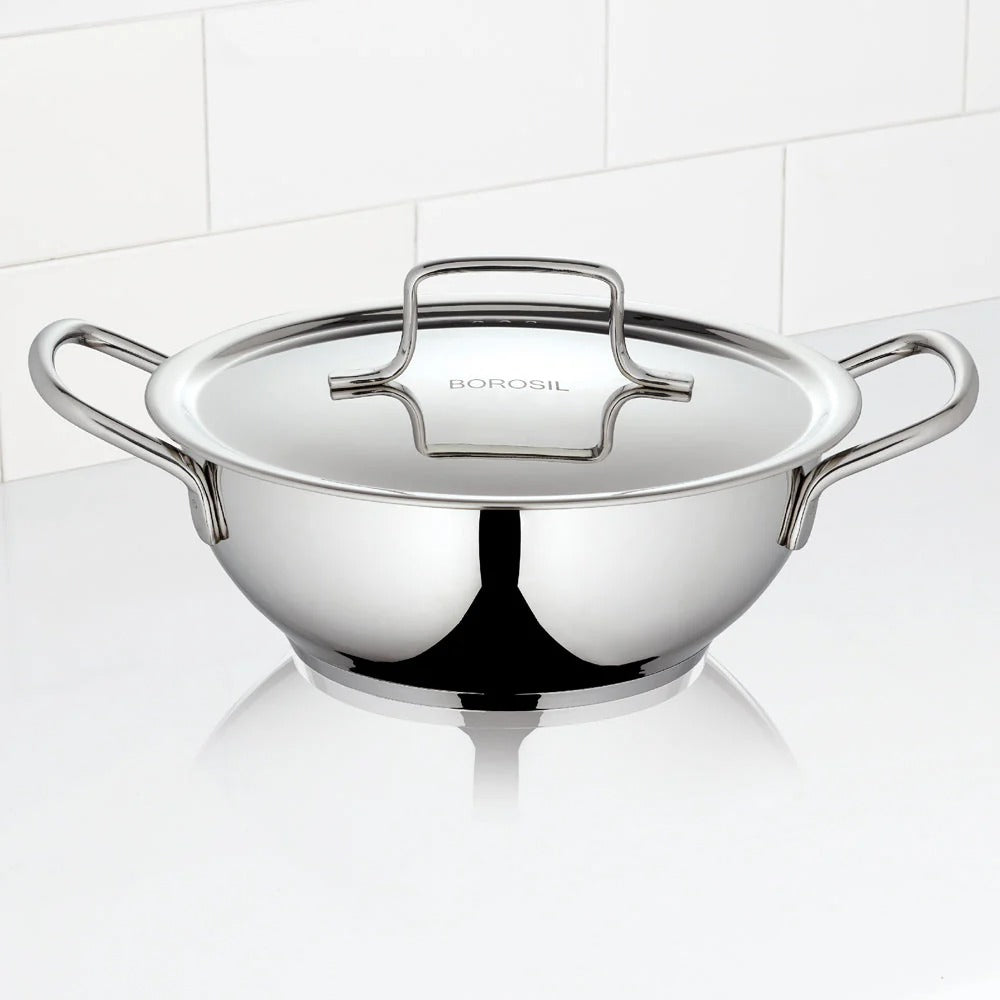 Stainless Steel Kadai 1.8L with Lid