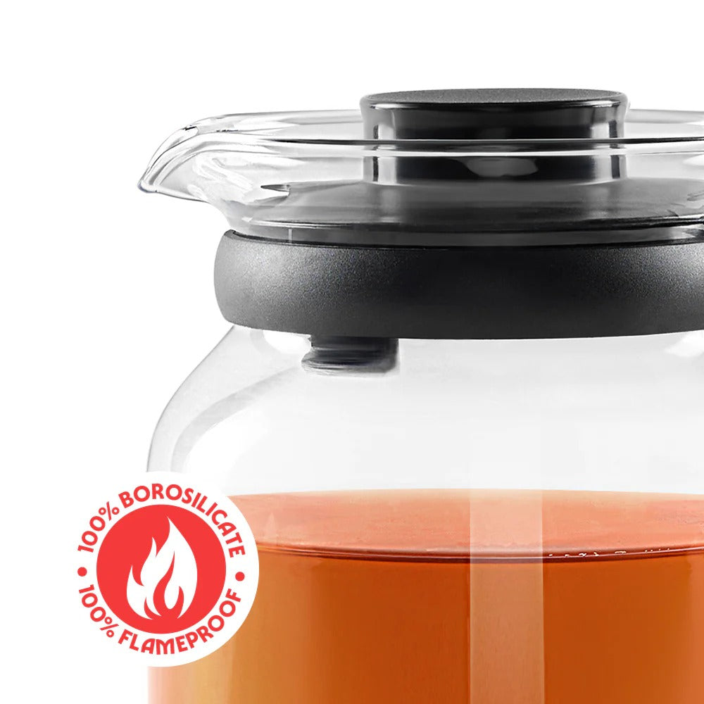 Glass Kettle Tea Coffee Teapot Carafe 1.2L