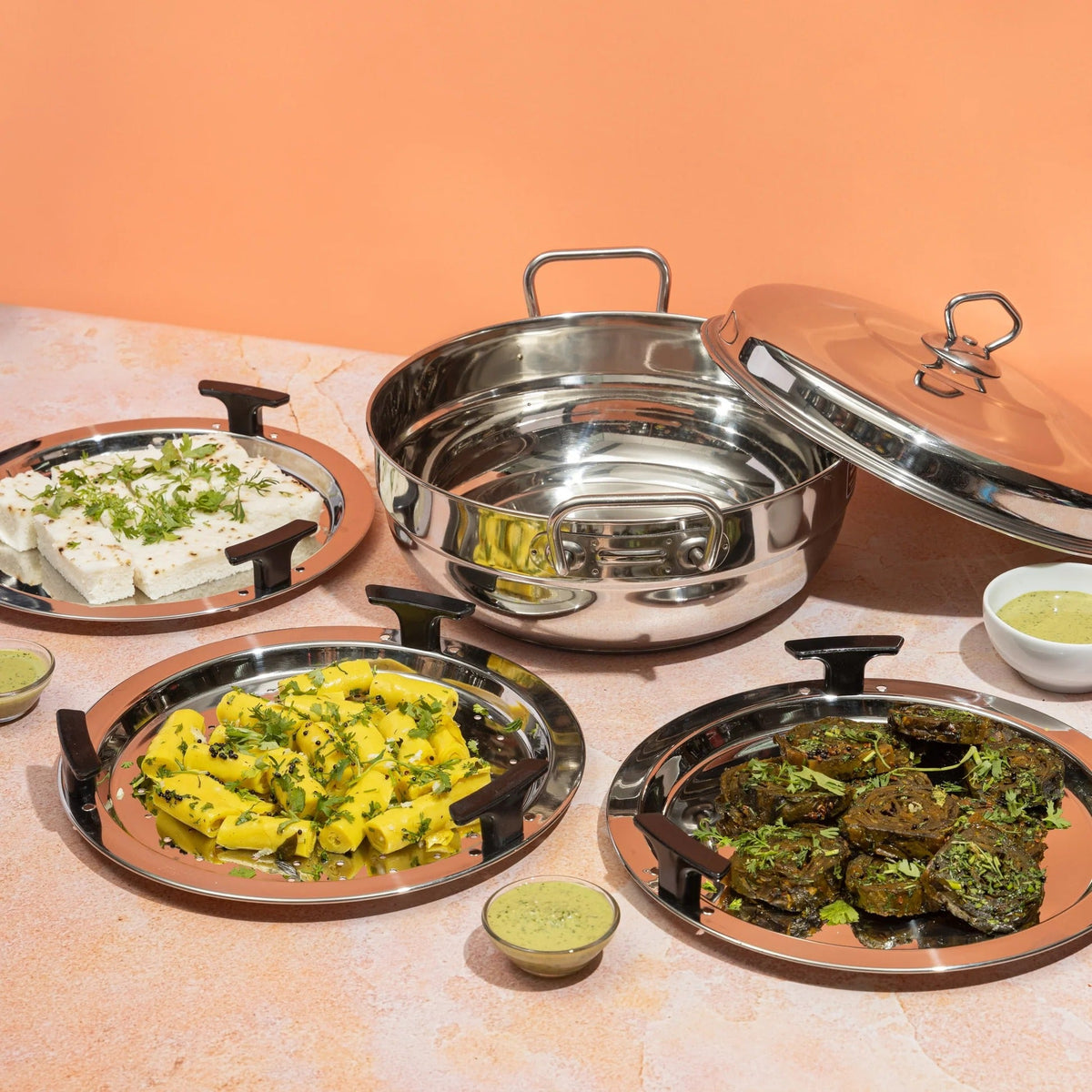 Stainless Steel 6 Pcs Deluxe Multi Kadai Induction Friendly