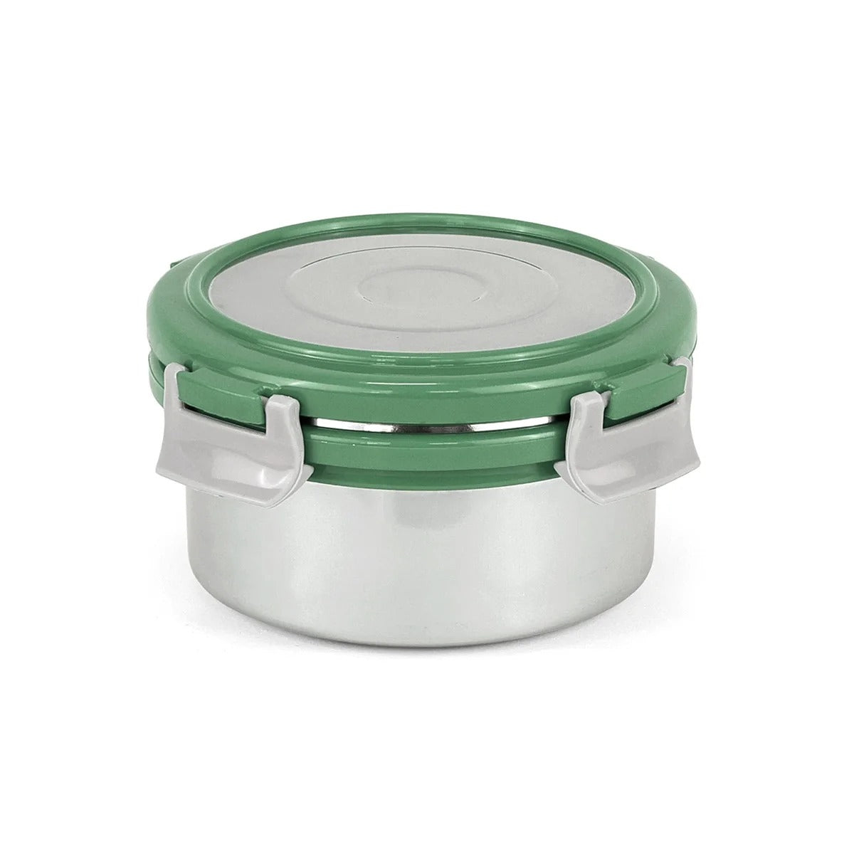 Steel Round Container with Steel Lid 350 ml E Green