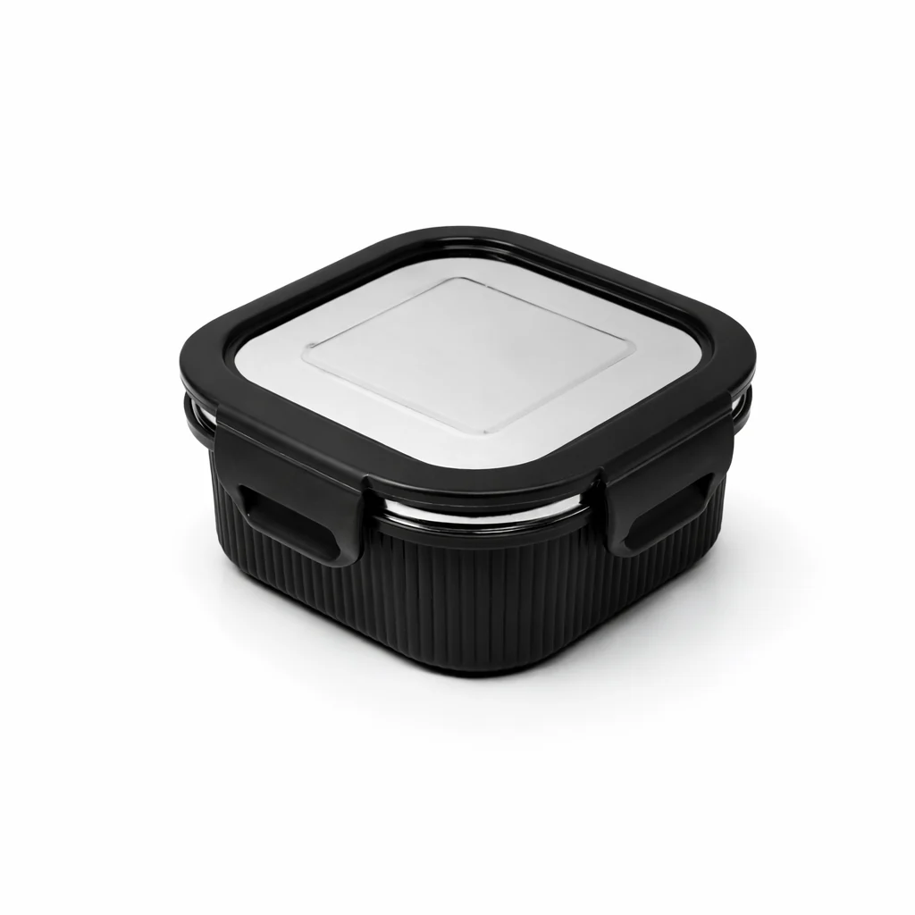 Microsafe Steel Rectangular Container 400 ml Black