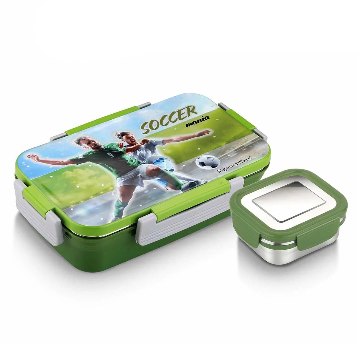 Signoraware Nugget Steel Lunch Box Designer Green