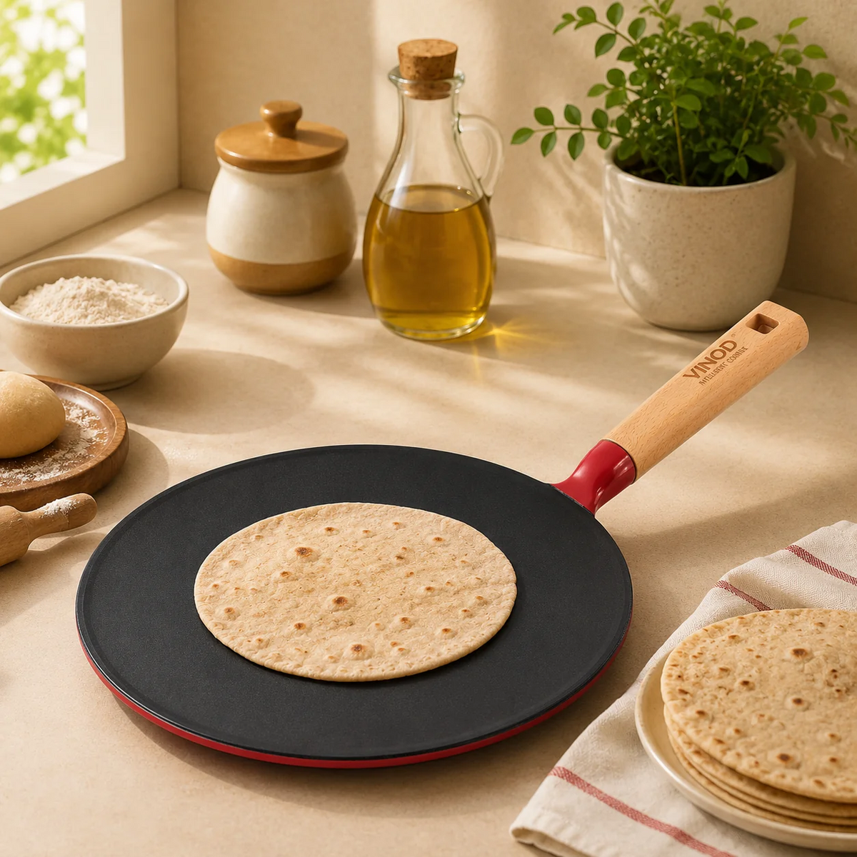 Cast Iron Freya Roti Tawa 26 cm Pre-Seasoned Induction Compatible
