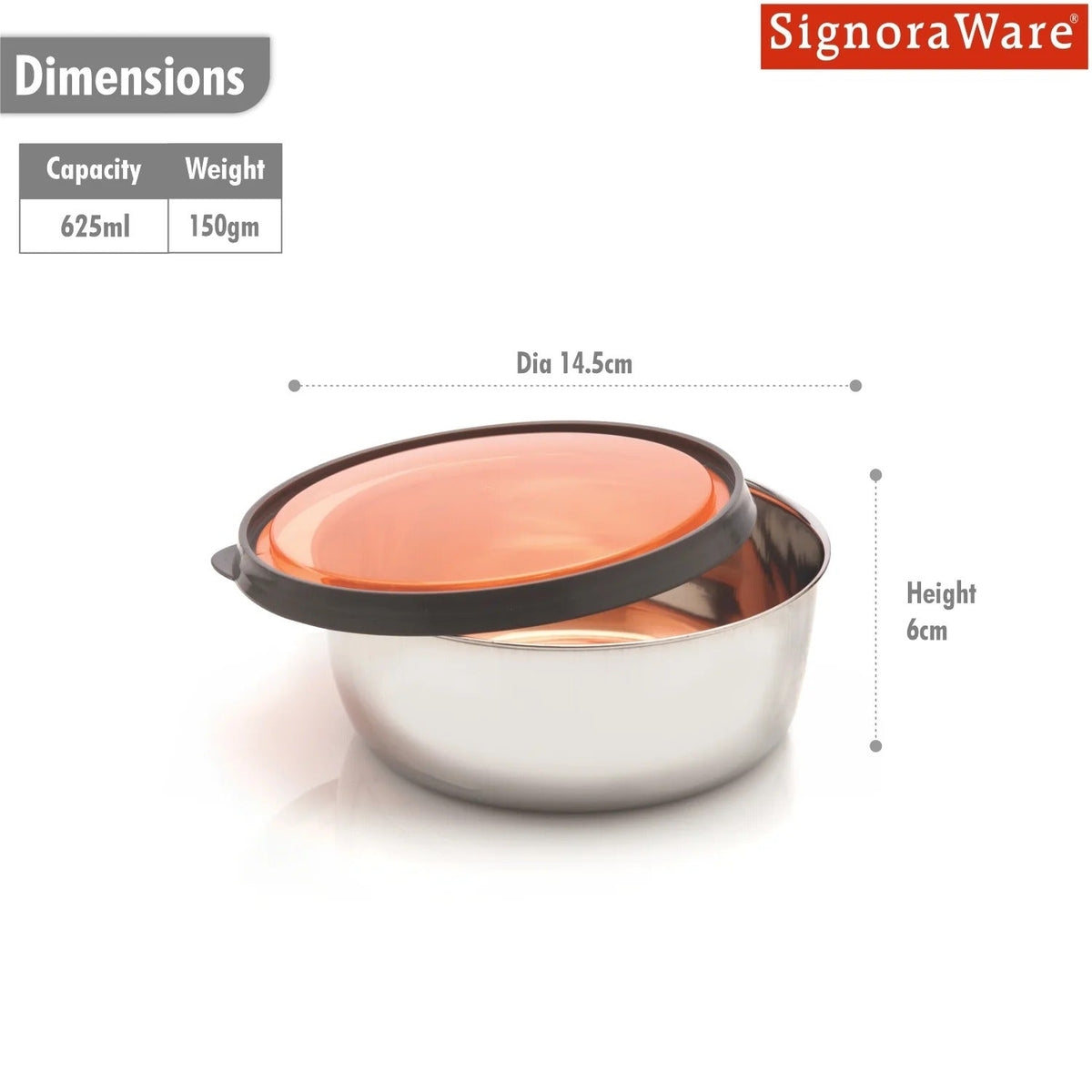 Elegant Steel Bowl 625 ml