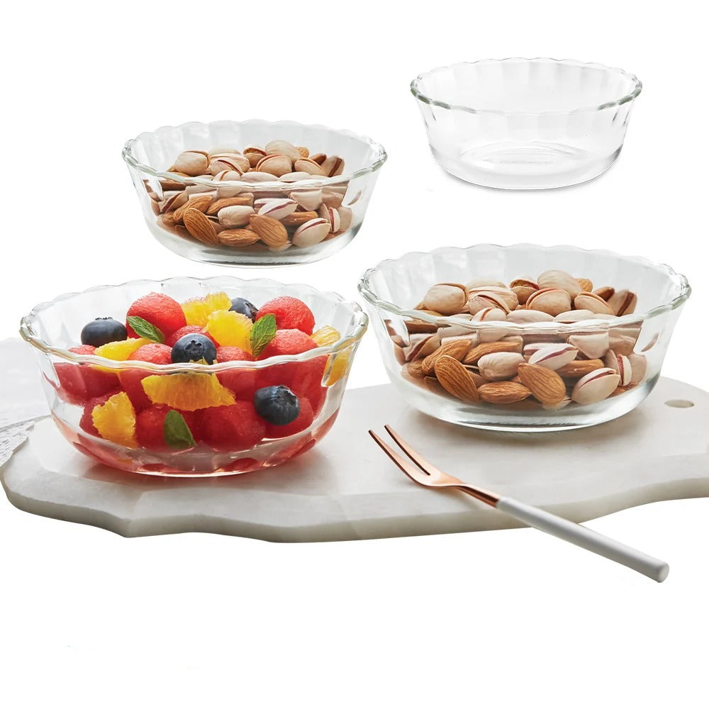 Serveware Designer Glass Bowl Set (430 ml x 4)