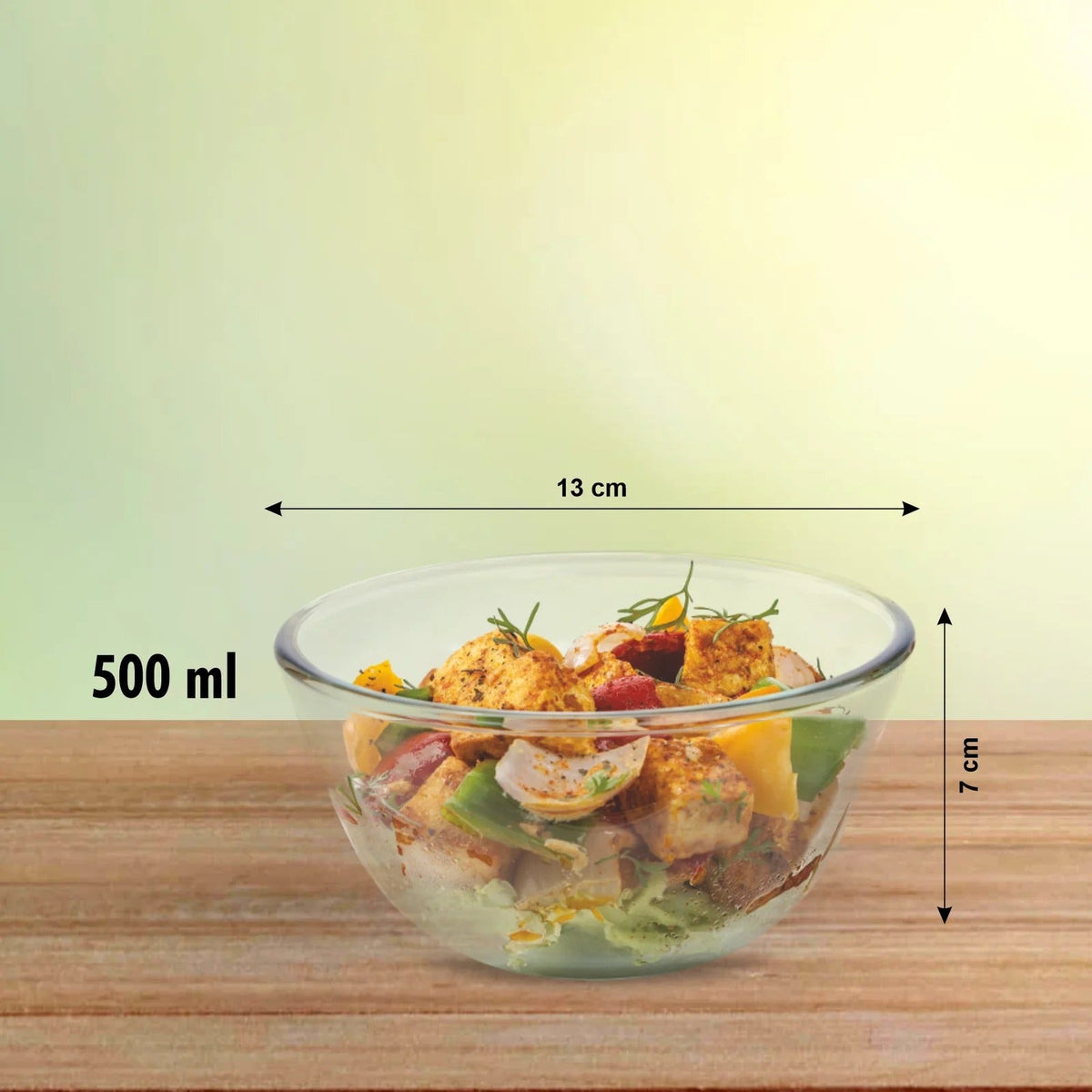 Borosilicate Glass Mixing Bowl Combo Set of 2 Without Lid (500 ml + 500 ml)