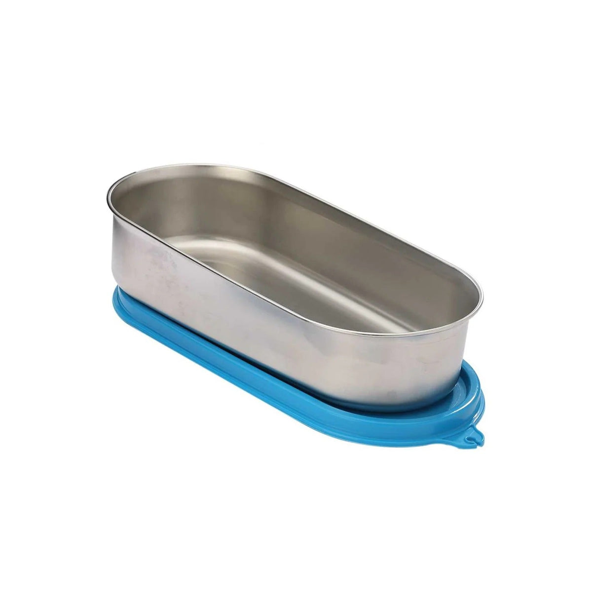 Flat Container Oval Steel 650 ml Blue
