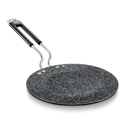 Hard Anodised 6 Layer Non Stick Concave Tawa (Black)