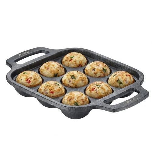 Cast Iron Paniyarakkal Appe Patra 9 Pit Pre-Seasoned Gas & Induction Compatible