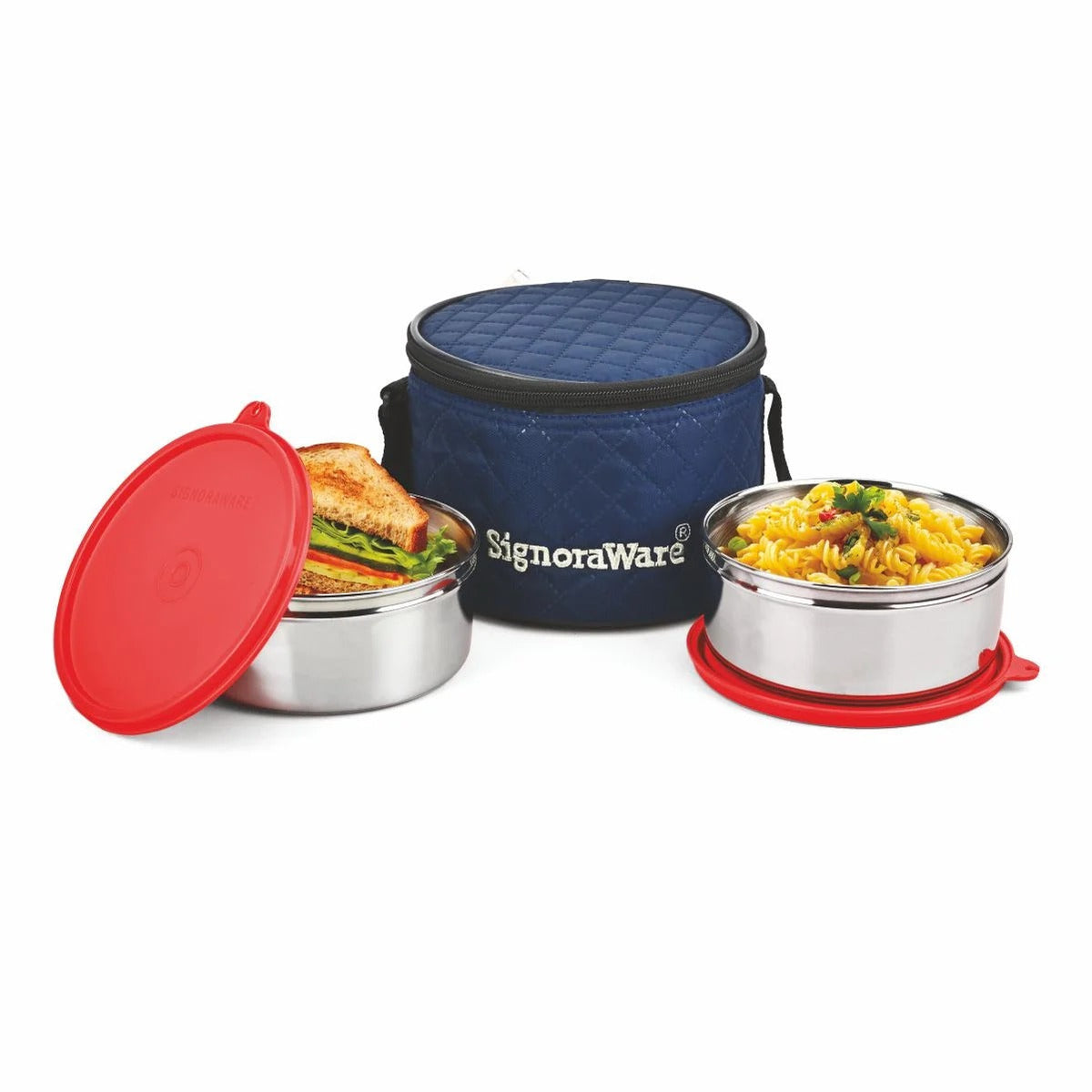 Big Meal Steel Lunch Box 2 Containers Red