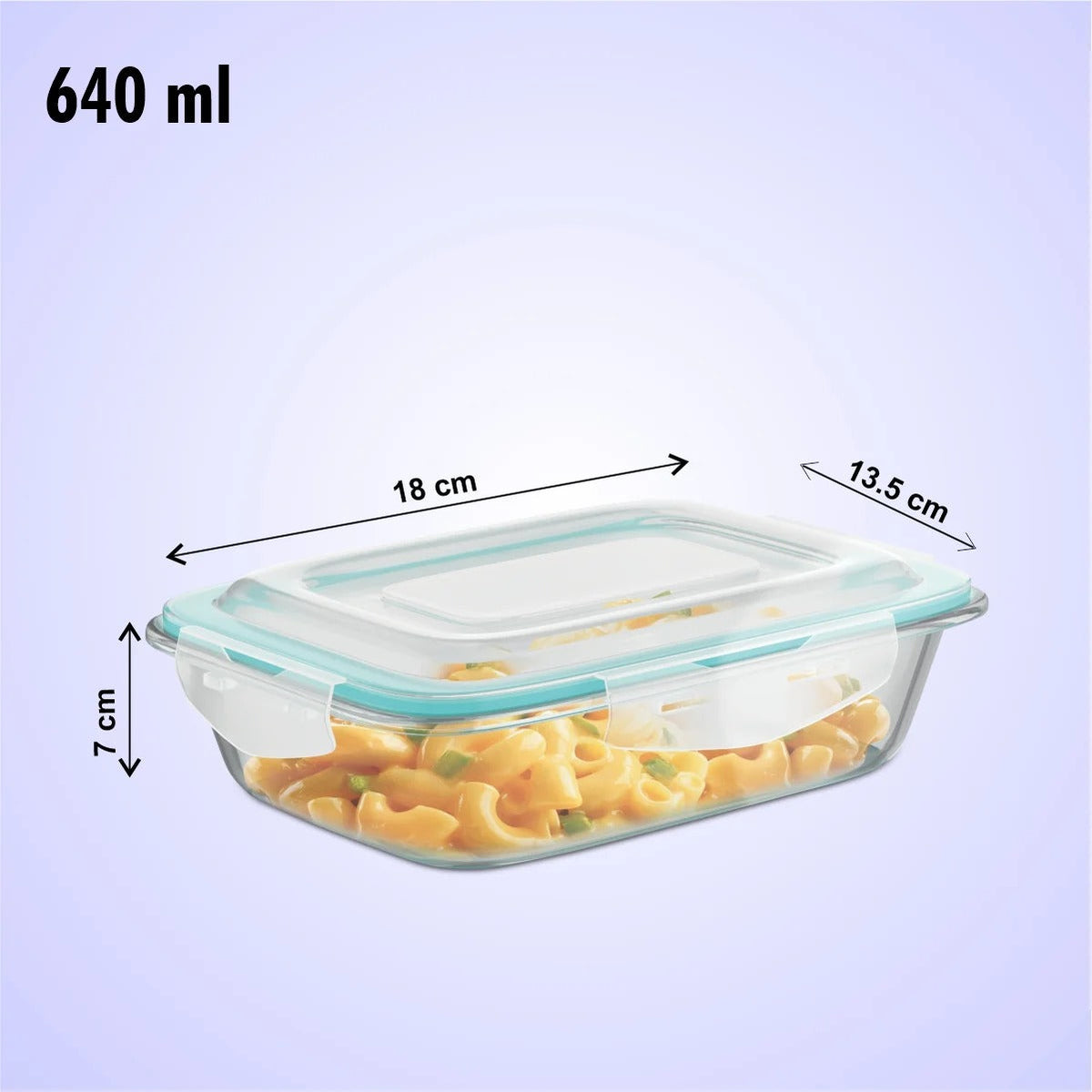 Signoraware Lock N Store Glass Container Rectangular 640ml