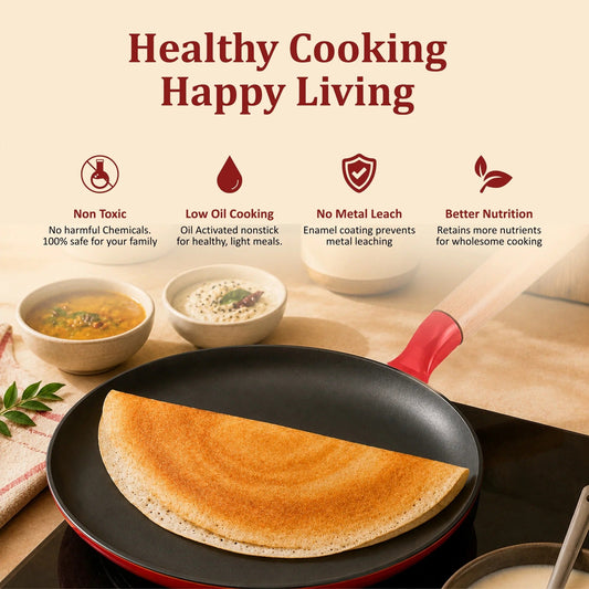 Cast Iron Freya Dosa Tawa Pre-Seasoned Induction Compatible