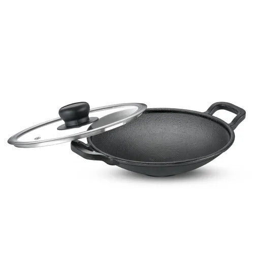 Cast Iron Cookware Appachetty with Glass Lid 20 cm Diameter