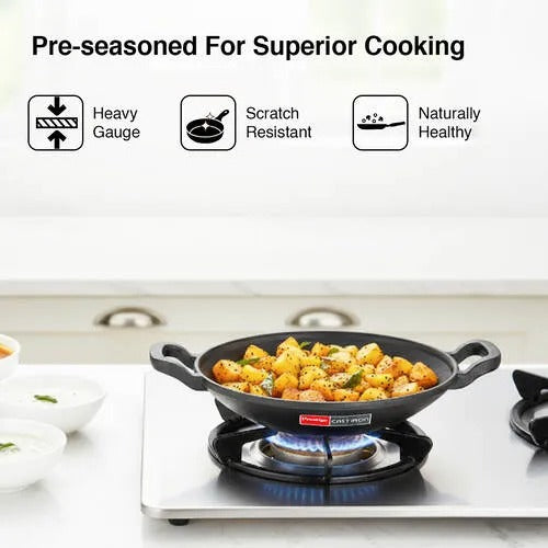 Cast Iron Cookware Appachetty with Glass Lid 20 cm Diameter