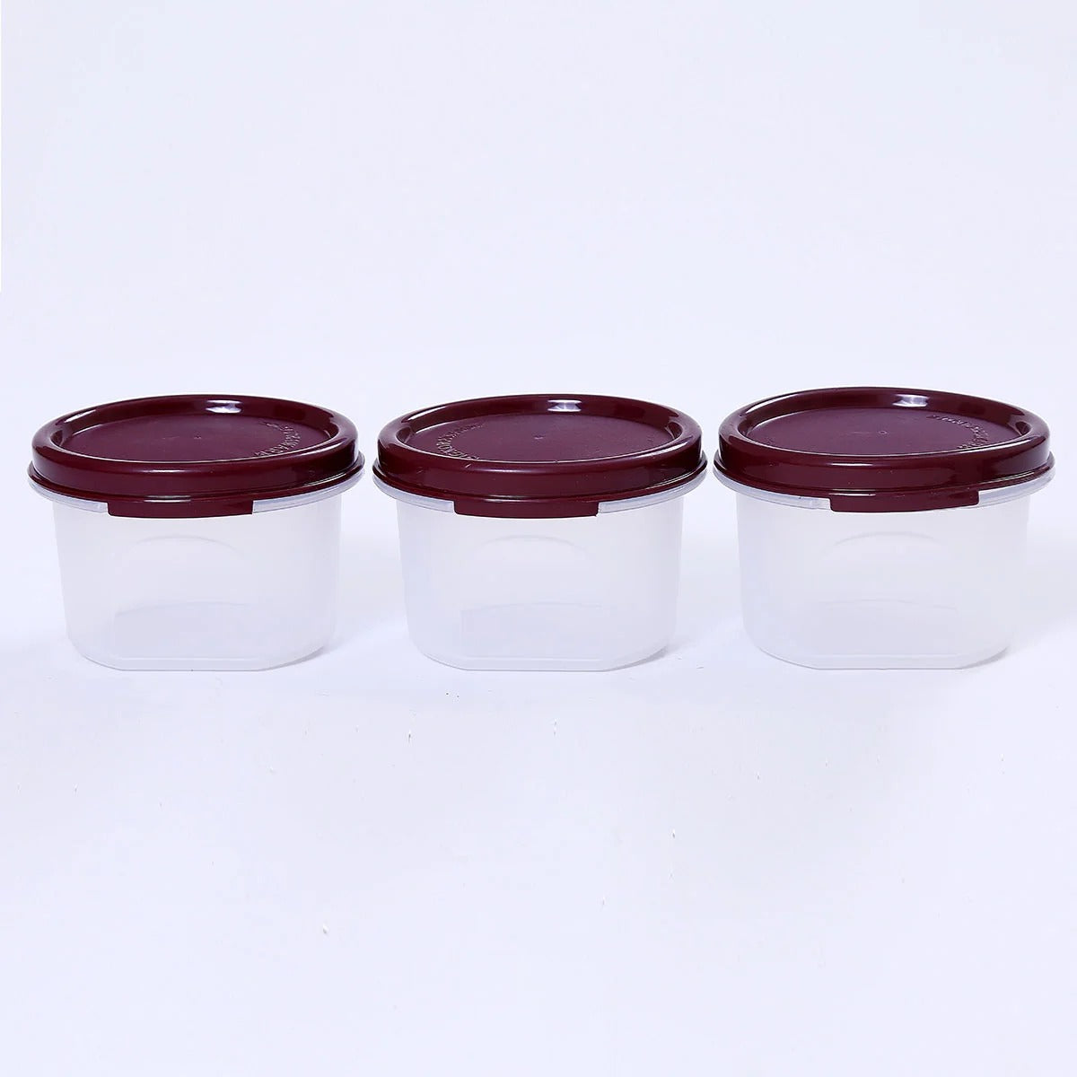 Round Container 200 ml Set of 3 Maroon
