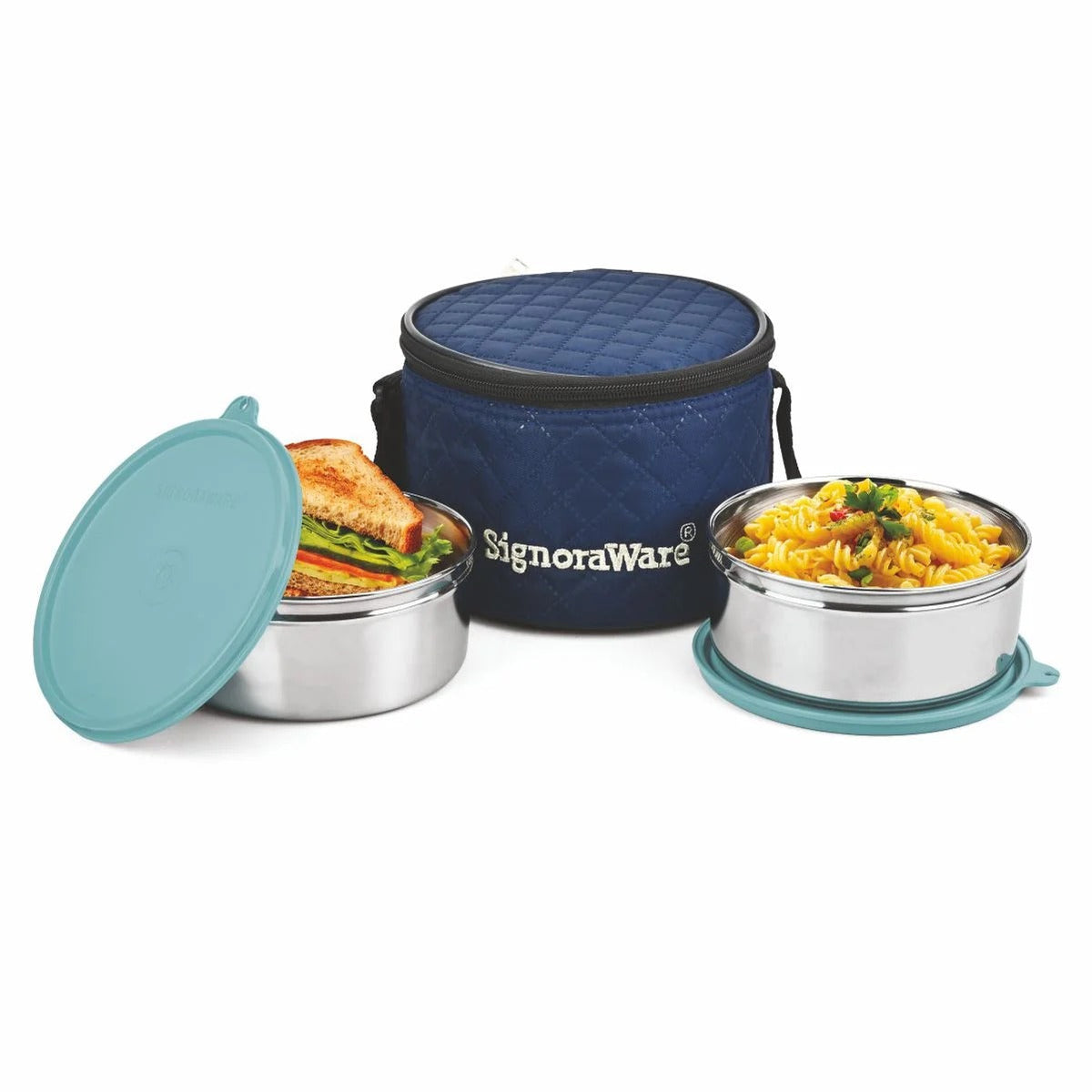 Big Meal Steel Lunch Box 2 Containers Eblue
