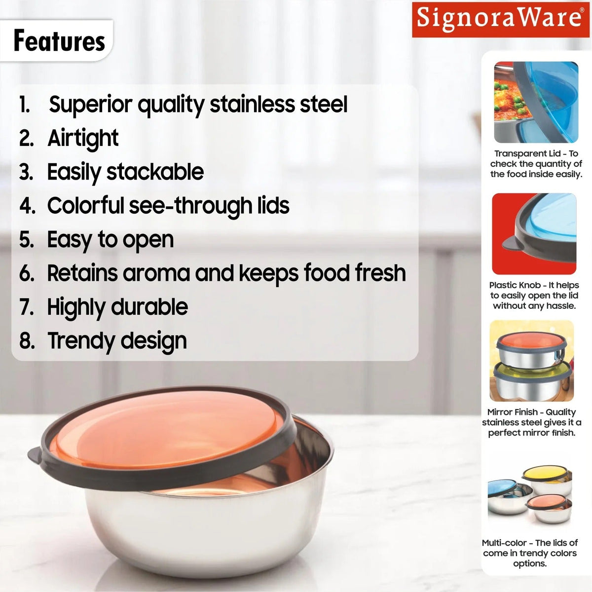 Elegant Steel Bowl 625 ml
