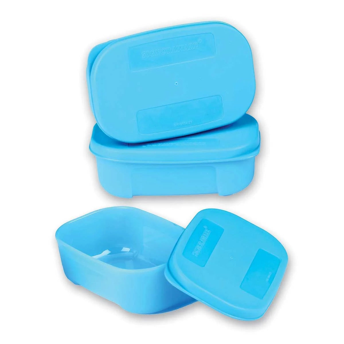 Plastic Container 140 ml Set of 3 Blue