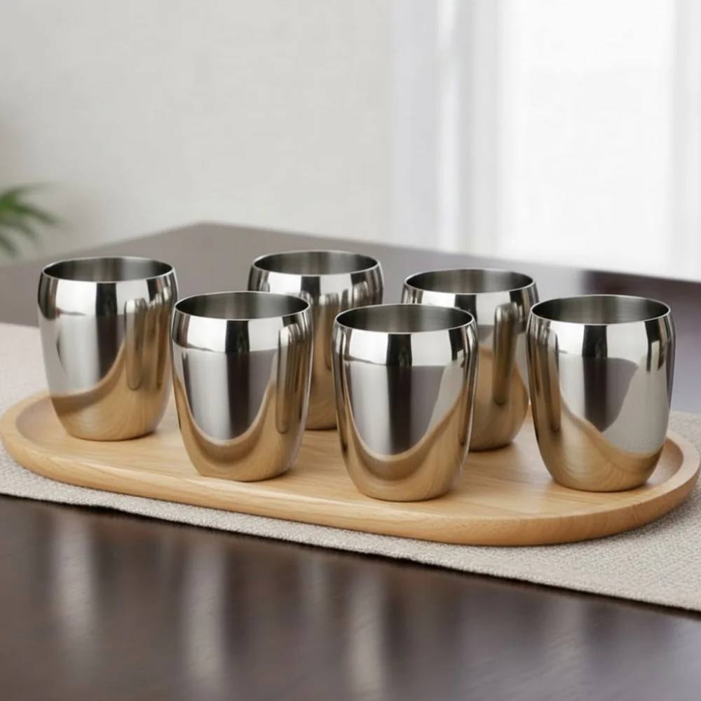 Stainless Steel Mango Glass Set of 6 (300 ml each)