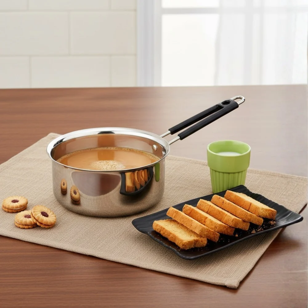 Stainless Steel Royal Saucepan with Long Side Handle Tea Milk Pan No.10