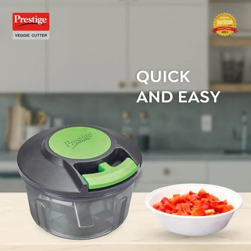 Prestige PVC 8.0 Veggie Cutter with 3 Stainless Steel Blades Jumbo Bowl Black