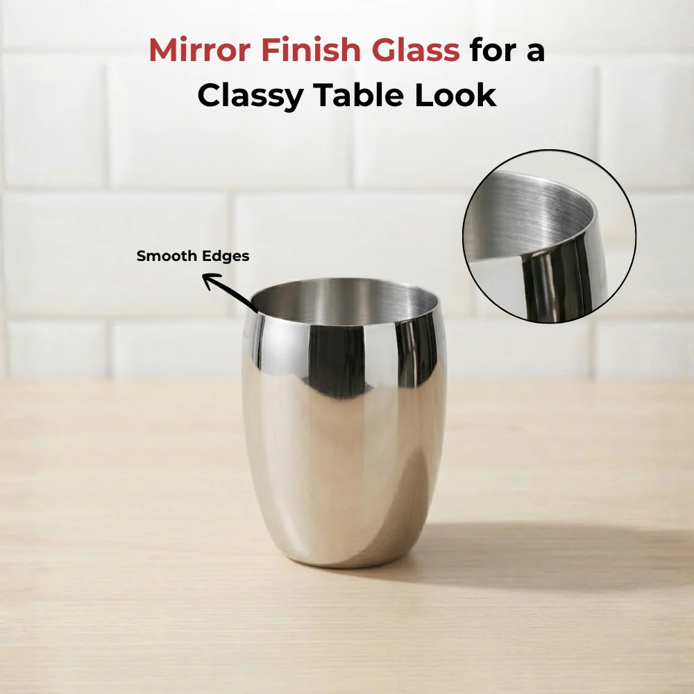 Stainless Steel Mango Glass Set of 6 (300 ml each)