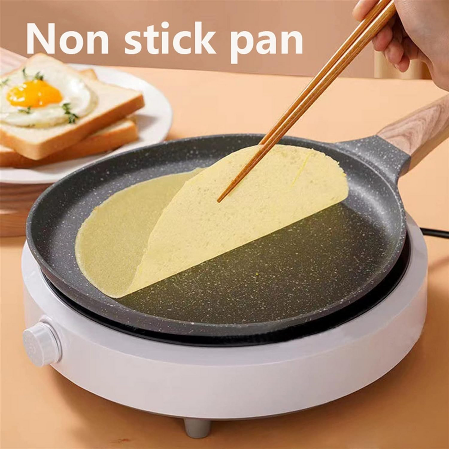 Nonstick Crepe Pan 6 8 10 Inch Flat Pan With Stay Cool Handle For Induction And Gas Stoves