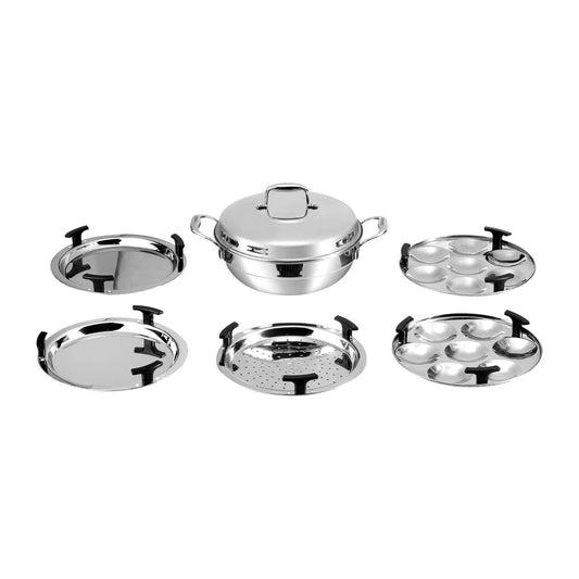 Tri-Ply Multipurpose Kadai 26 cm with 5 Plates 4L