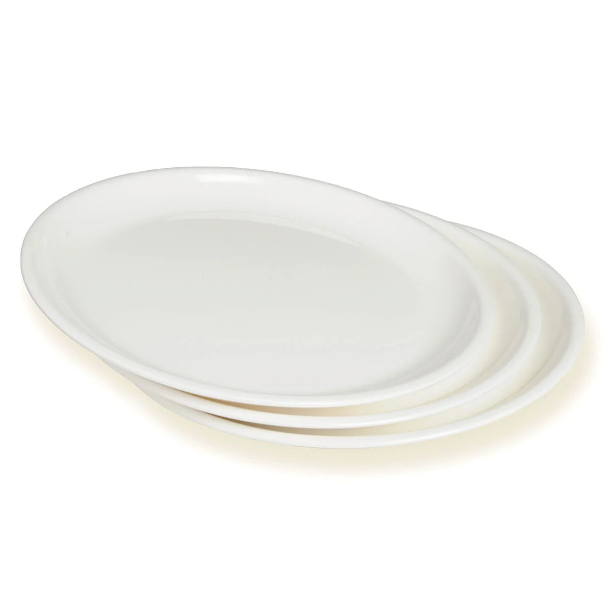 Full Plate Round Set of 3 White