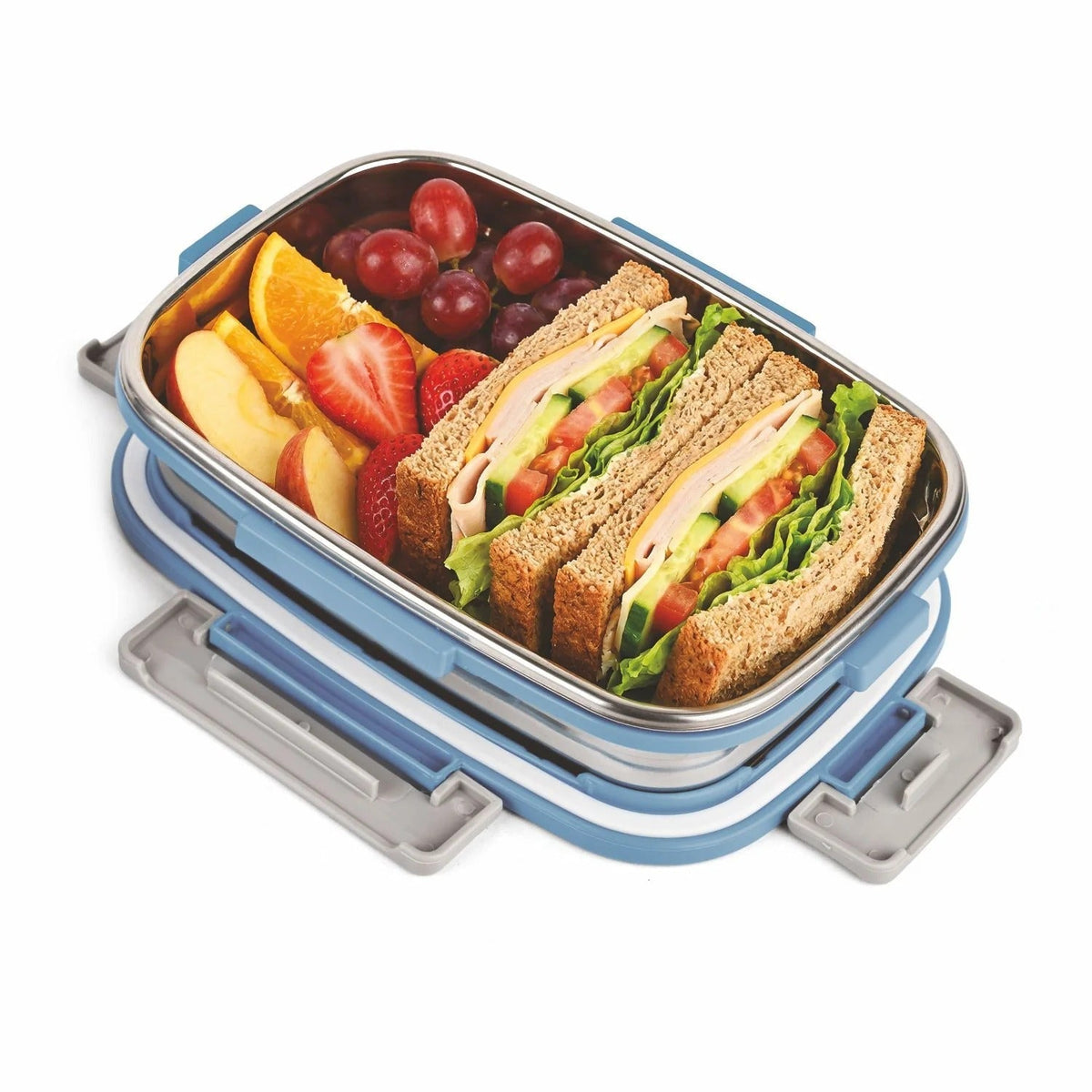 Steel Rectangular Container 900 ml with Steel Lid Eblue