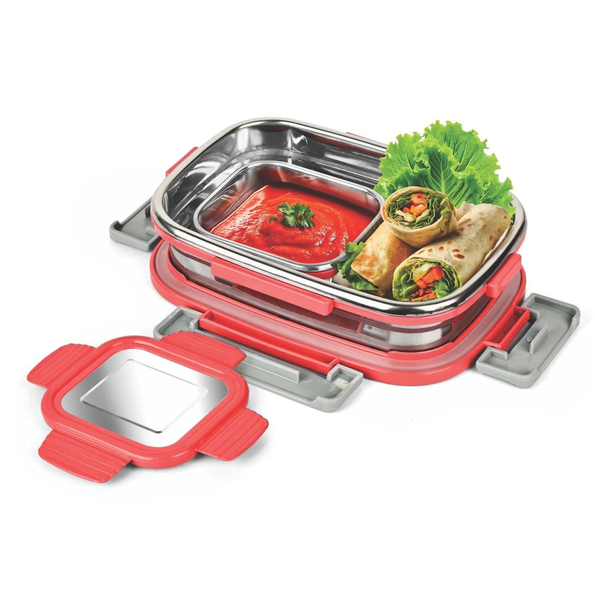 Steel Lunch Box - Quickmeal Steel Lunch Box Red