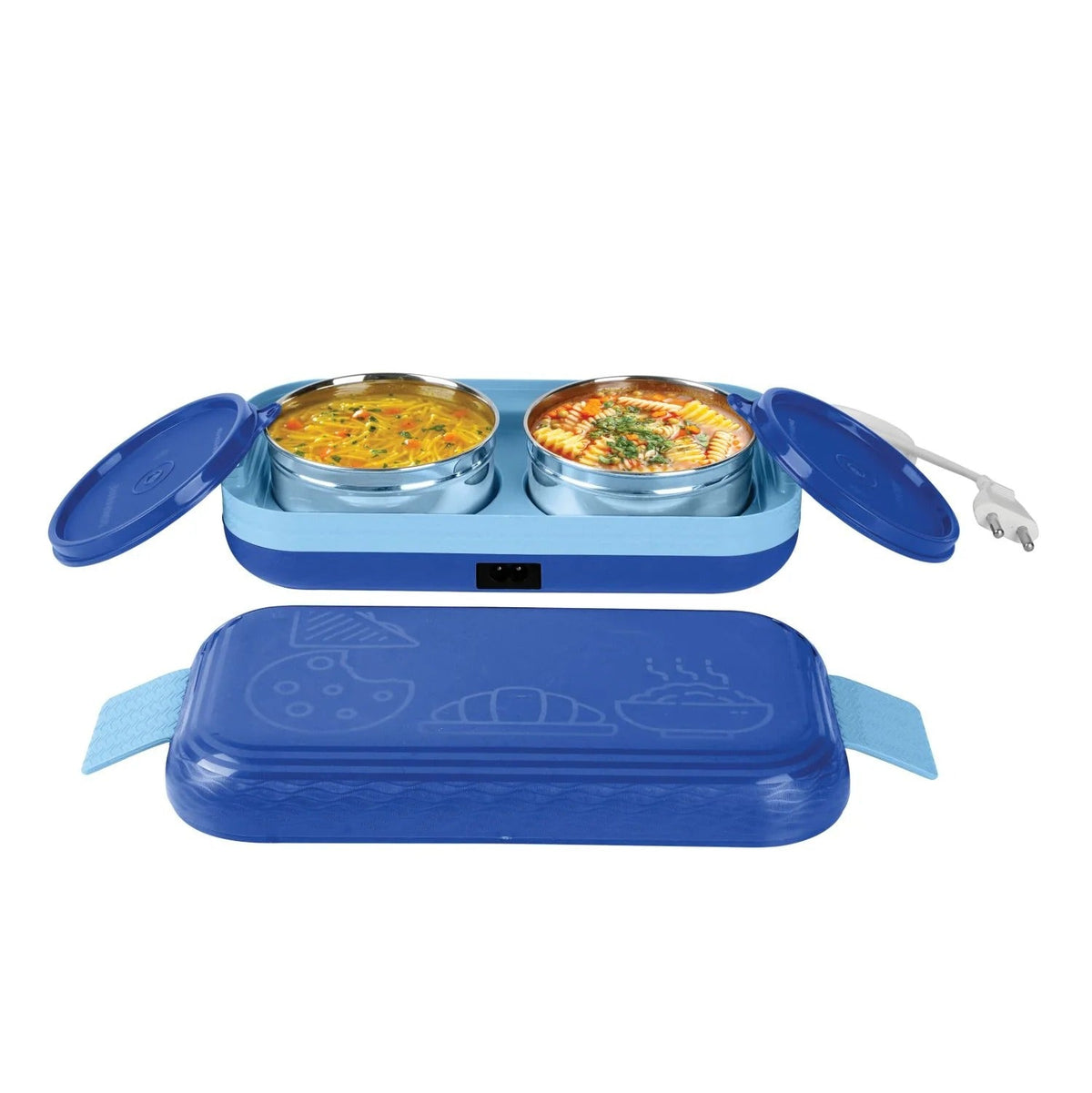 E-Hot Electric Steel Lunch Box Blue
