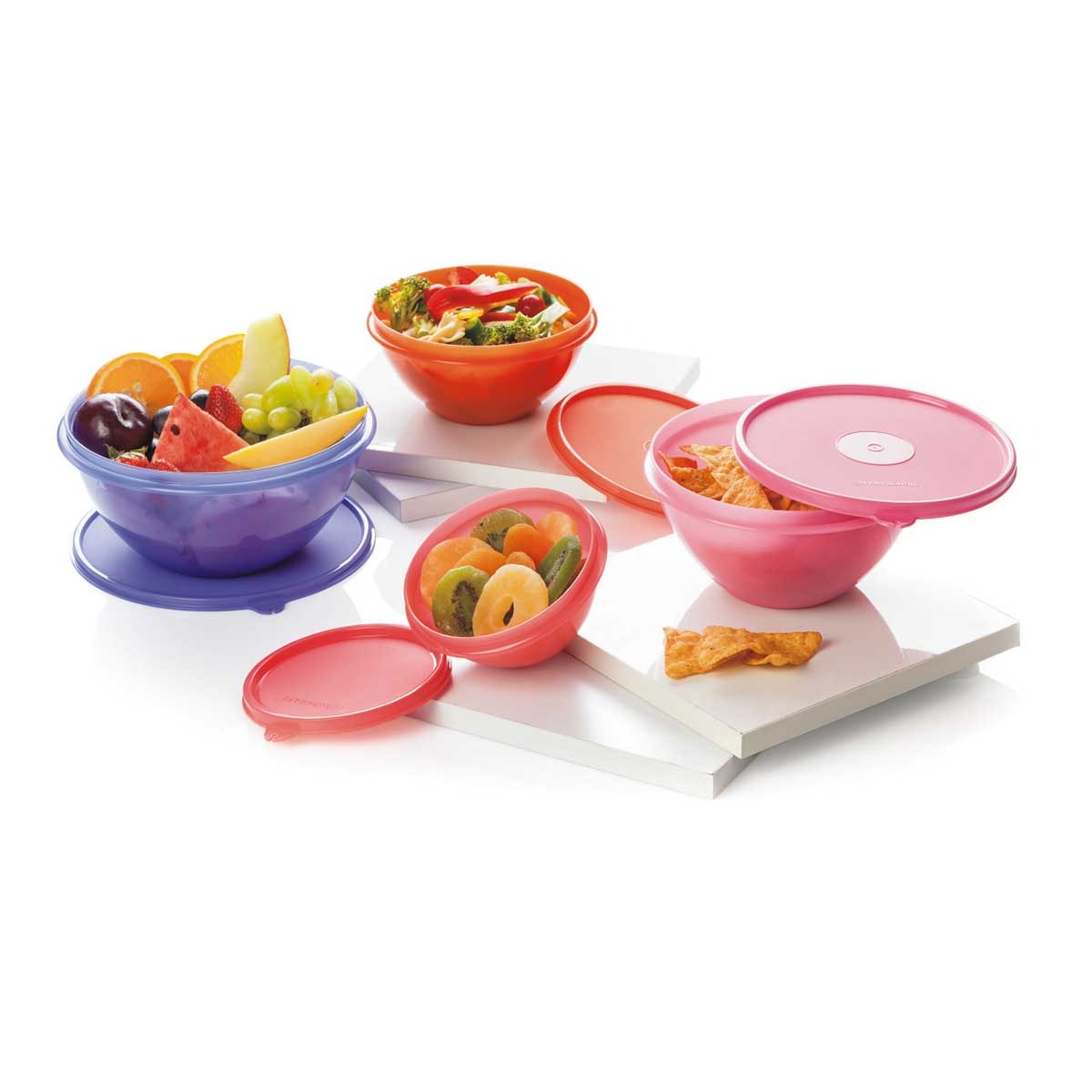 Wonder Bowl Plastic Storage Container Round Set of 4 Multicolor (1800 ml + 1200 ml + 800 ml + 400 ml)