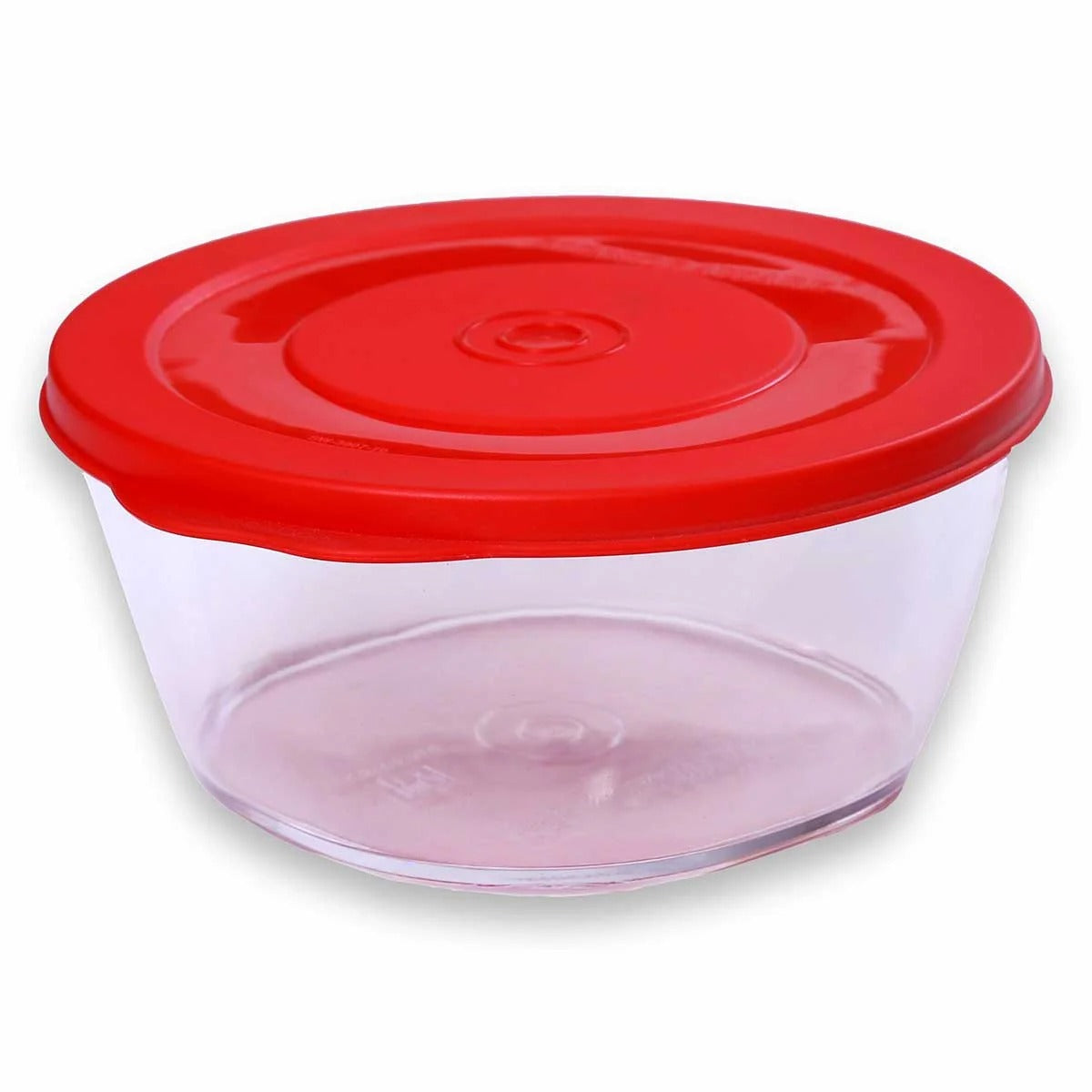 Round Big Plastic Container with Seal 1000 ml Red