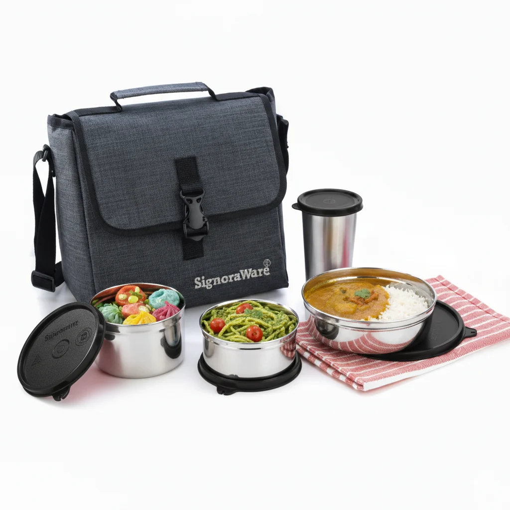 Tote Bag Steel Lunch Box Black