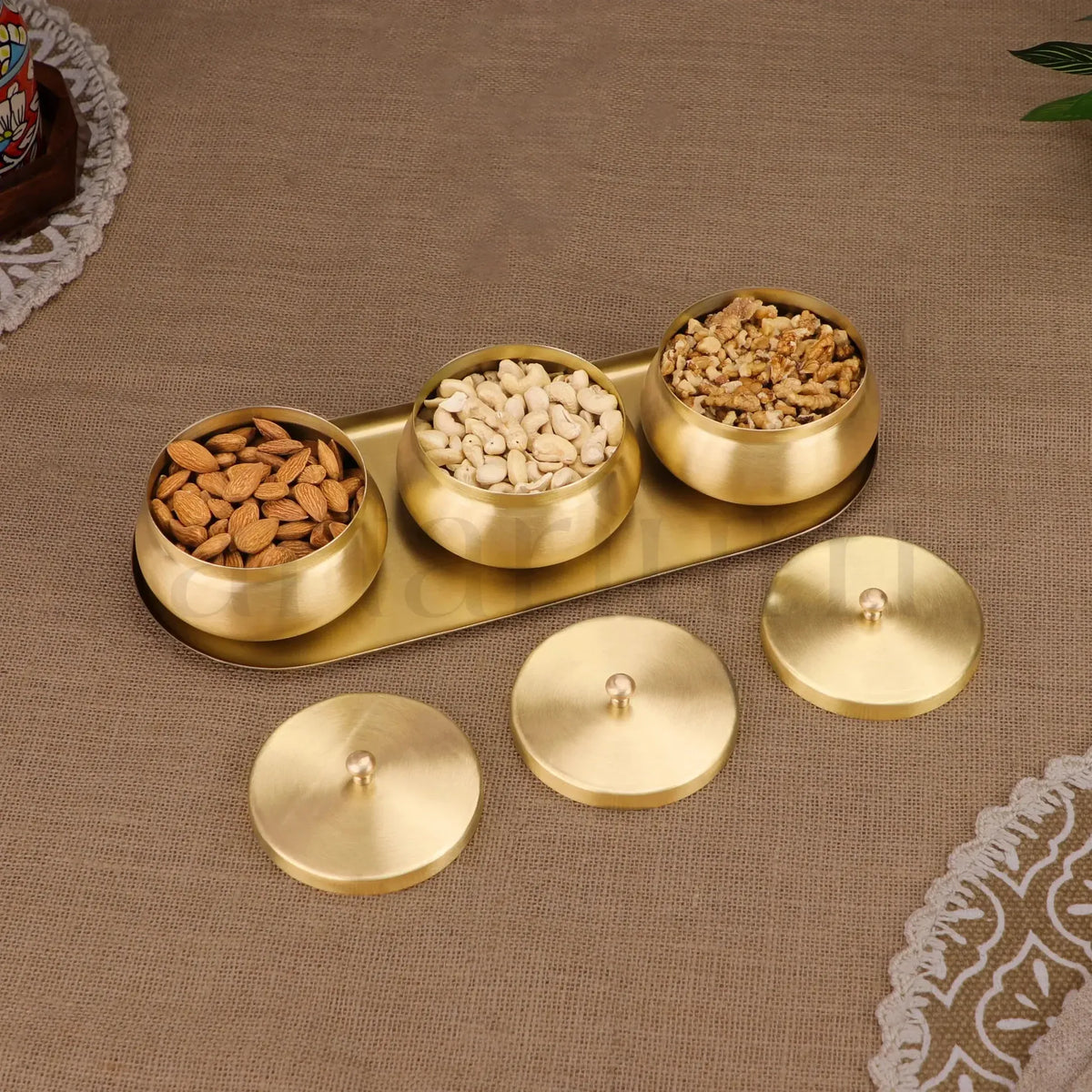 Brass Nut Bowl Gift Set Premium Handcrafted