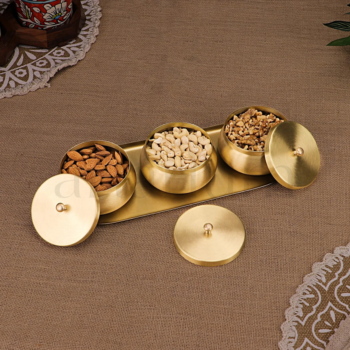 Brass Nut Bowl Gift Set Premium Handcrafted