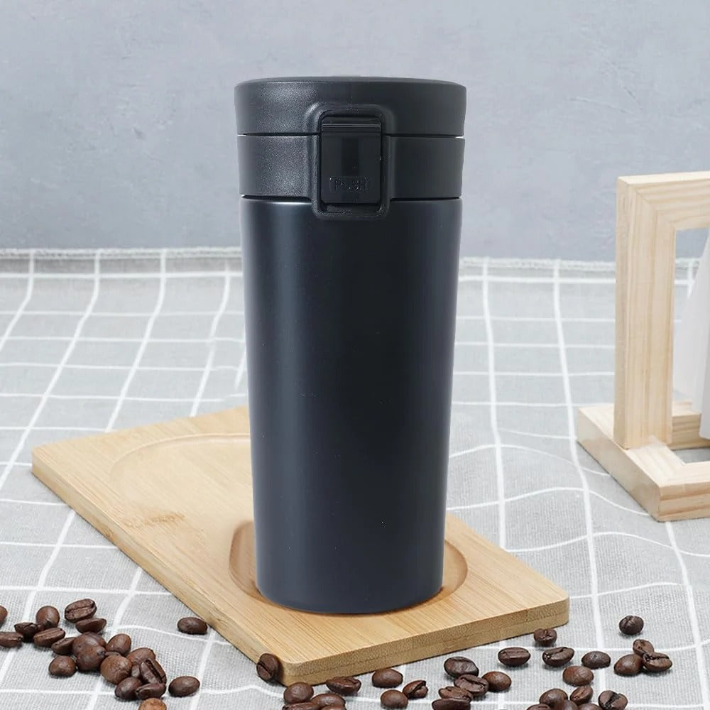 Stainless Steel Insulated Coffee Tumbler with Sipper Lid, 380 ml, Black