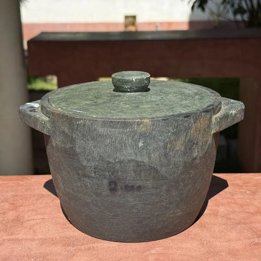 Soapstone Cookware Kalchatti with Lid Treated - Extra Large Treated