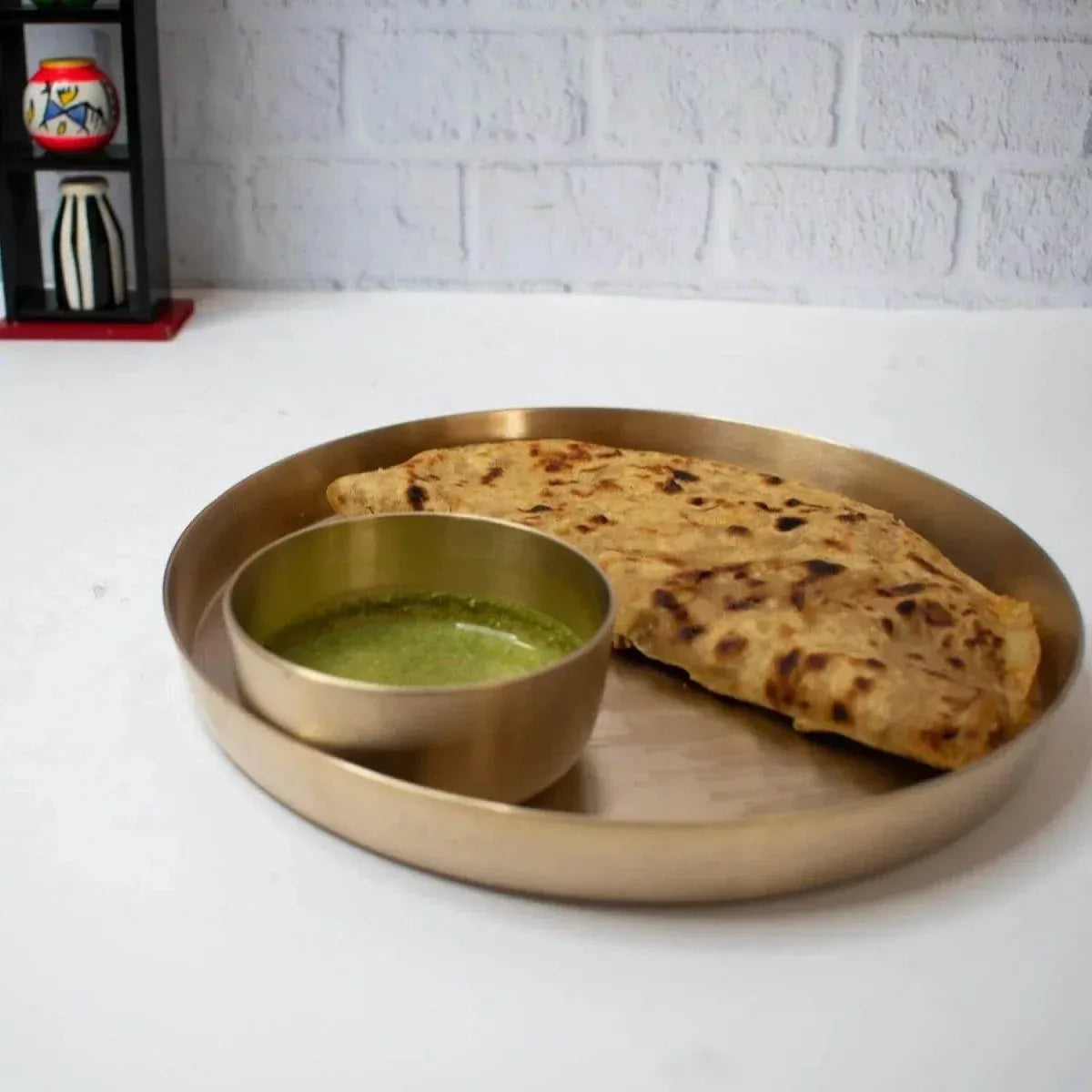 Kansa Thali Matt Finish Bronze Dinner Plate