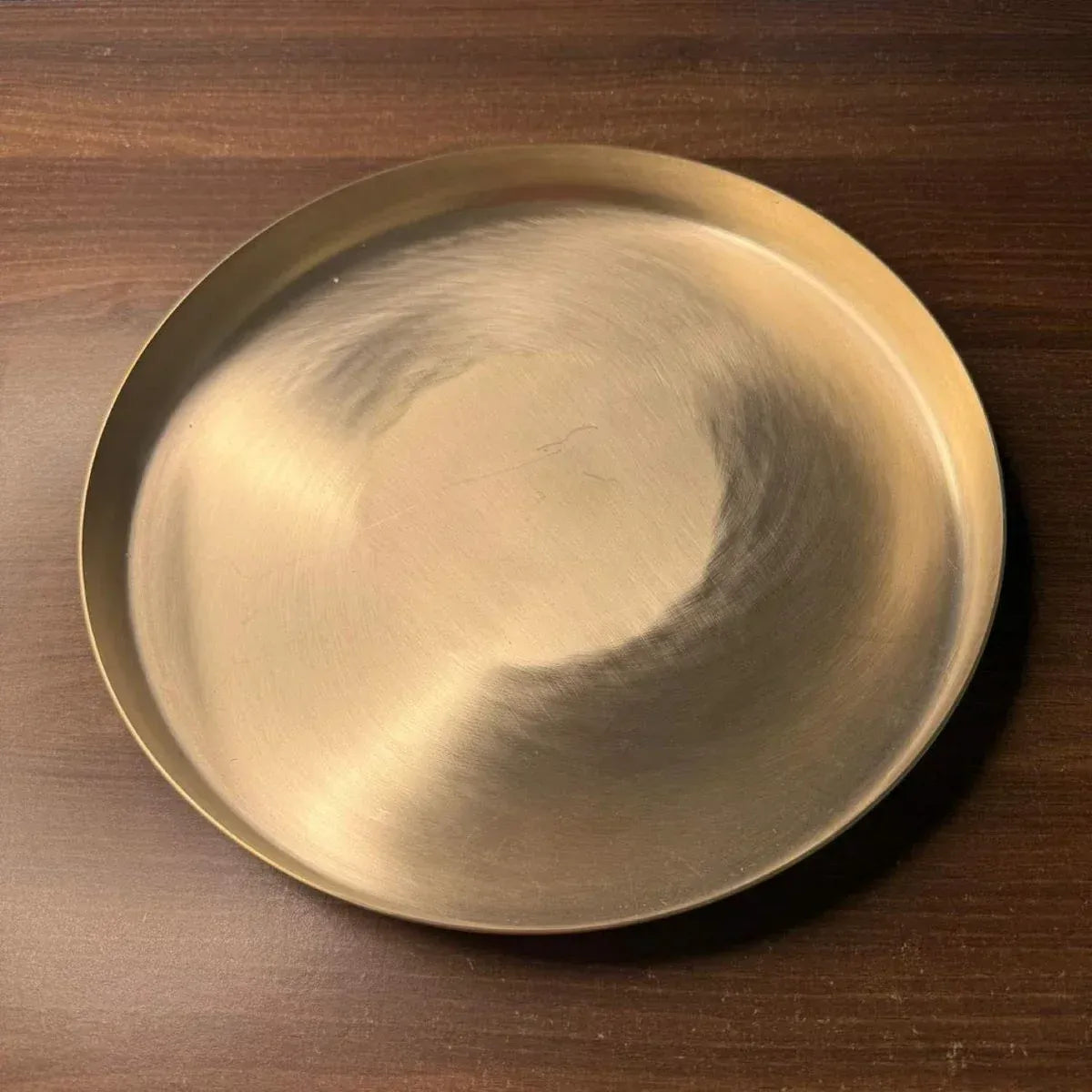 Kansa Thali Matt Finish Bronze Dinner Plate 30 cm (12 in)