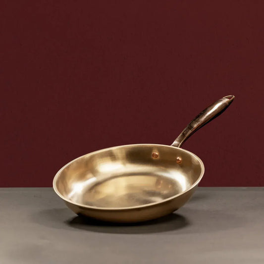 Kansa Tulsi Fry Pan Handcrafted Bronze Bell Metal Cookware