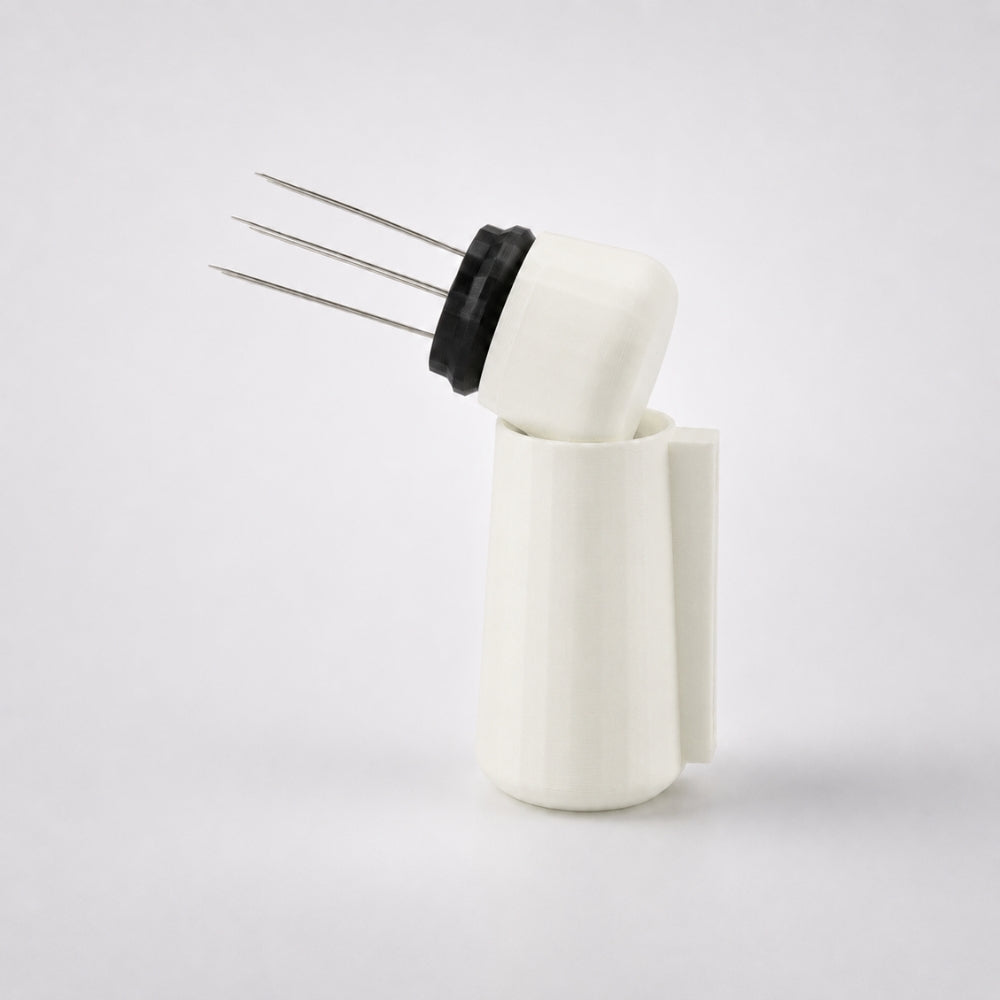 Espresso WDT Tool with Magnetic Holder, Needle Coffee Stirrer Matte Ivory White