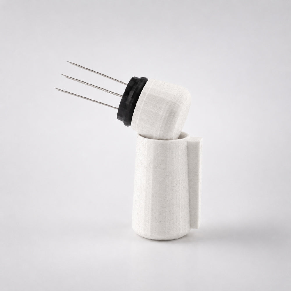Espresso WDT Tool with Magnetic Holder, Needle Coffee Stirrer Marble White